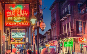 Colorful French Quarter At Night Wallpaper