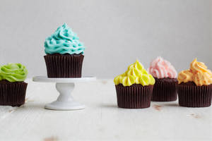 Colorful Frosting Cupcakes Wallpaper