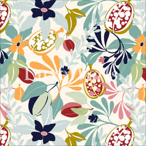 Colorful Fruit Contemporary Wallpaper