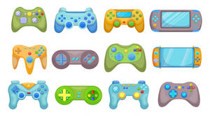 Colorful Game Controllers Wallpaper