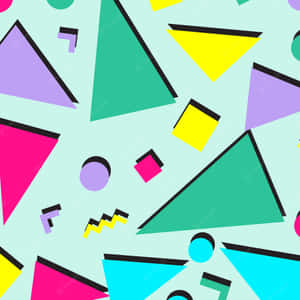 Colorful Geometric 90s Style Design Wallpaper