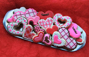 Colorful Heart Cookies Wallpaper