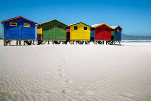 Colorful Huts In Cape Town Wallpaper