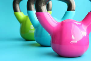 Colorful Kettlebell Weights Wallpaper