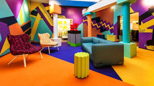 Colorful Living Room Design Wallpaper