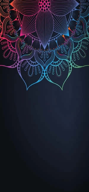 Colorful Mandala Designon Dark Background Wallpaper