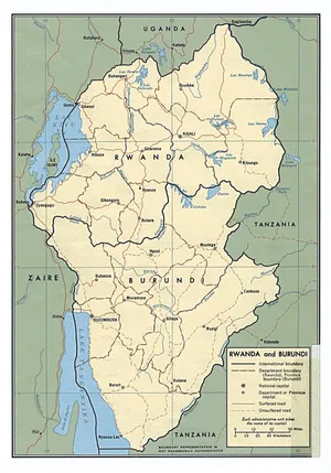 Colorful Map Of Burundi Wallpaper