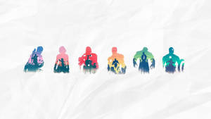 Colorful Marvel Minimalist Silhouettes Wallpaper