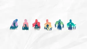 Colorful Marvel Minimalist Silhouettes Wallpaper