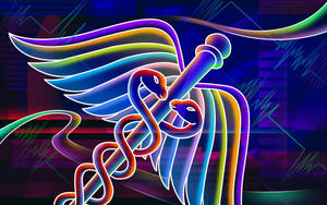 Colorful Medical Caduceus Symbol Wallpaper