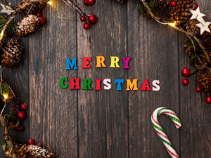 Colorful Merry Christmas Greetings Wallpaper