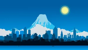 Colorful Minimalism – A Bold Blue Wallpaper