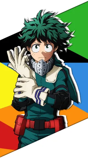 Colorful My Hero Academia Deku Phone Wallpaper