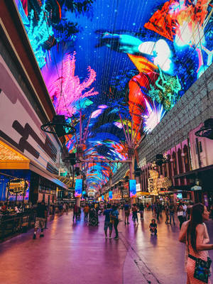 Colorful Neon Lights Fremont Street Wallpaper