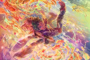 Colorful Ochacco And Deku Fanart Wallpaper