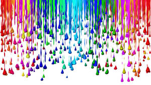 Colorful Paint Drips On A White Background Wallpaper