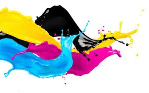 Colorful Paint Splashes Presentation Wallpaper