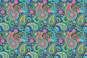 Colorful Paisley Print Wallpaper