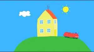 Colorful Peppa Pig House Wallpaper
