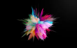 Colorful Powder Explosion On Black Background Wallpaper