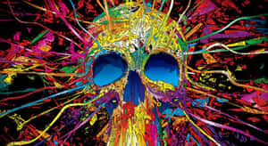 Colorful Psychedelic Skull Desktop Wallpaper