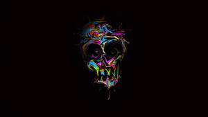 Colorful Skull With Swirl Effects Wallpaper