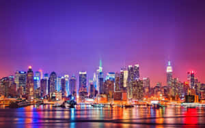 Colorful Sky New York City Laptop Wallpaper