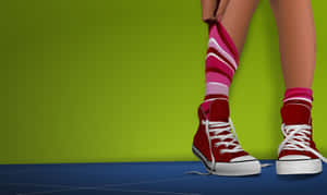 Colorful Sneakersand Striped Socks Wallpaper