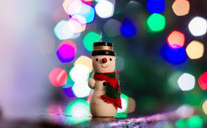 Colorful Snowman Toy Wallpaper