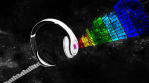 Colorful Sound Spectrum Headphones Wallpaper