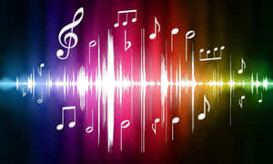 Colorful Sound Wave Musical Notes Wallpaper