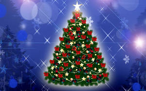 Colorful Sparkling Christmas Tree Wallpaper