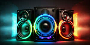 Colorful Speakerswith Dynamic Lighting Wallpaper