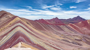 Colorful Striped Mountain Cusco Peru Wallpaper