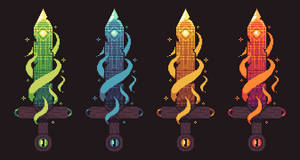 Colorful Sword Graphics Wallpaper