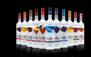 Colorful Three Olives Vodka Bottles Wallpaper