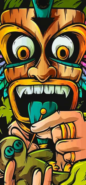 Colorful Tiki Mask Artwork Wallpaper