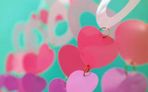 Colorful Valentine's Day Hearts Decoration Wallpaper