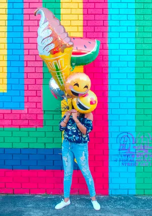 Colorful Wall Bricks Wallpaper