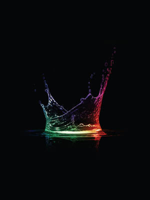 Colorful Watersplash Black 3d Wallpaper