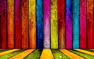 Colorful Wood Planks Wallpaper