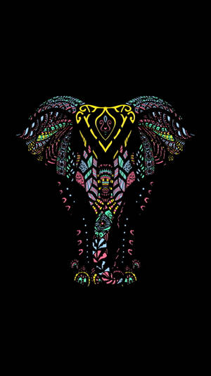Colorfully Intricate Elephant Tattoo Design Wallpaper