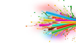 Coloring Pencils Splatter Paint Wallpaper