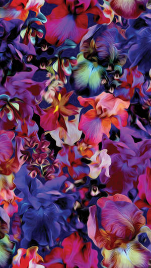 Colourful Abstract Floral Iphone Wallpaper