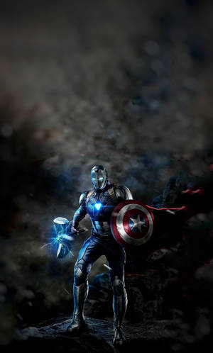 Combined Iron Man Captain America Iphone Wallpaper