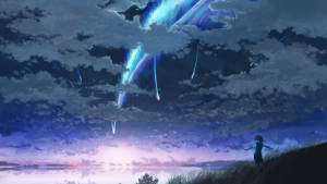 Comets Above Mitsuha Your Name 4k Wallpaper