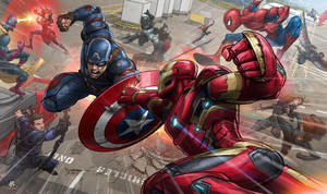 Comics Iron Man Vs Captain America Laptop Wallpaper