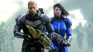 Commander Shepard And Ashley Williams In Mass Effect 3 Wallpaper
