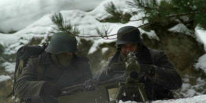 Company Of Heroes Soldier And Wooden Arrow Signs Wallpaper