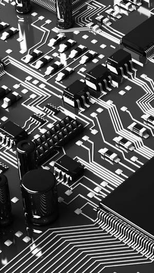 Computer Motherboard Grayscale Wallpaper